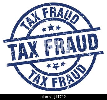 tax fraud blue round grunge stamp Stock Vector