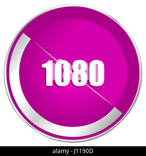 1080 web design violet silver metallic border internet icon. Stock Photo