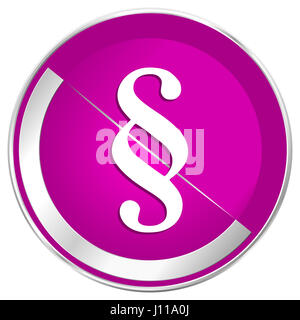 Paragraph web design violet silver metallic border internet icon. Stock Photo