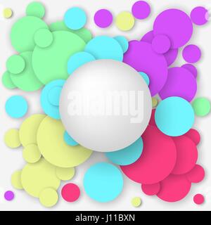 Grey sphere on colored circles Stock Vector