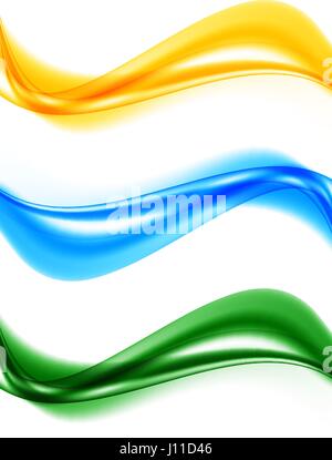 Abstract smooth soft waves set Stock Vector