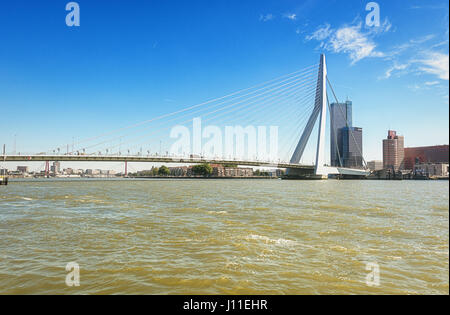 Rotterdam, Netherlands – August 18, 2016: Erasmus bridge in Rotterdam, The Netherlands Stock Photo