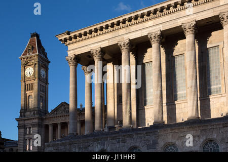 Birmingham Town Hall and Clock Tower on Museum & Art Gallery, UK Stock Photo