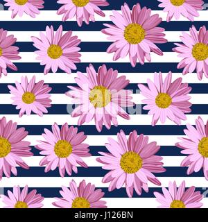 Seamless pattern with daisy flowers Stock Vector