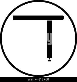 Briefing table console icon. Thin circle design. Vector illustration. Stock Vector