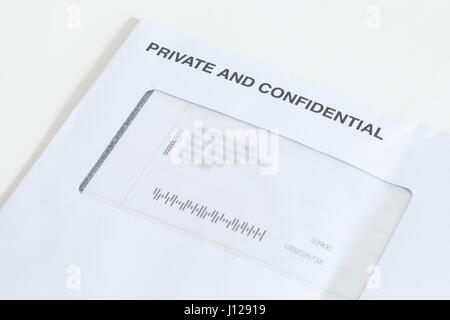 Private and confidential letter in the post, England, UK Stock Photo