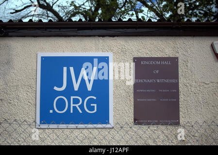 Jehovah's witnesses  temple jw.org sign kingdom hall Stock Photo
