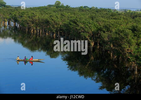 A scenario of Tanguar Haor also called Tangua Haor. Sunamganj,Bangladesh. Stock Photo