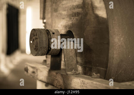 Old machinery in a flour mill Stock Photo