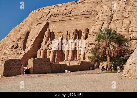 Great Temple of Ramesses II, Abu Simbel temples, Egypt, Africa Stock Photo