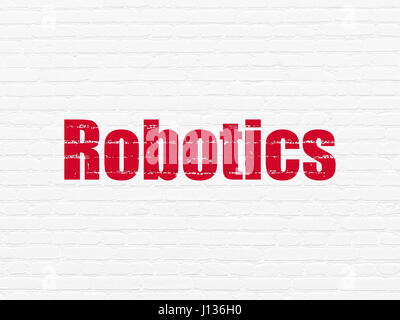 Science concept: Robotics on wall background Stock Photo