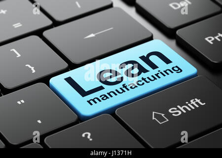 Lean Background Computer Industry concept: Lean Manufacturing on computer keyboard background ...