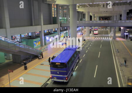 People travel at Kansai international airport bus terminal in Osaka Japan Stock Photo