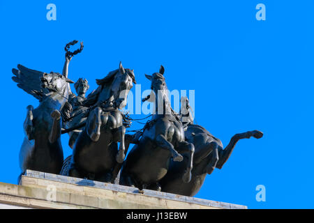Wellington Arch located to the south of Hyde Park in London, UK Stock Photo