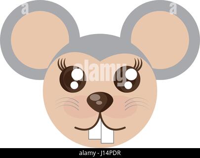 kawaii face mouse animal fun Stock Vector
