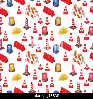 Under construction road pattern Stock Vector