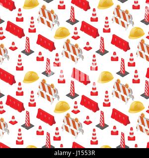 Under construction road pattern Stock Vector