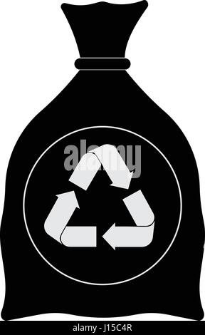 Garbage bag icon flat vector illustration isolated on white background Stock Vector
