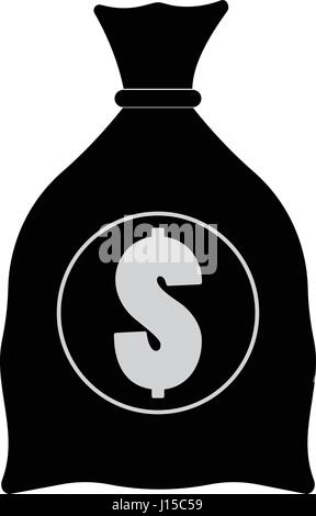 Money bag icon. Dollar USD currency symbol. Flat design style. EPS 10. Stock Vector