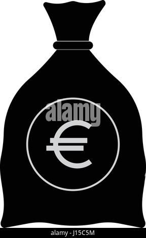 Money bag icon. Euro EUR currency symbol. Flat design style. EPS 10. Stock Vector