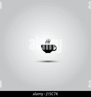 Coffee cup flat icon isolate on white background vector illustration ...