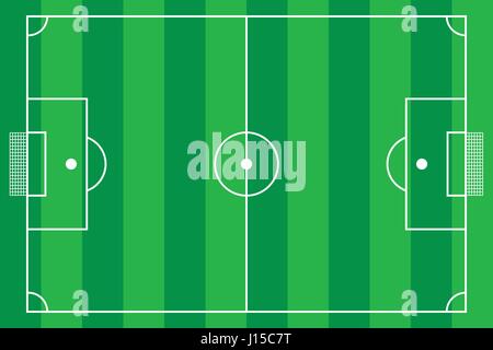Top view of soccer field or football field - Vector illustration Stock Vector