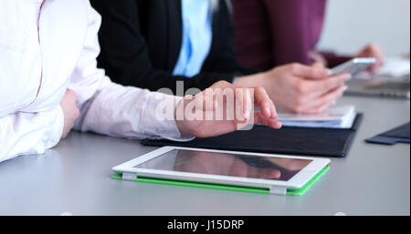business people having meeting in bright office making plans for business Stock Photo