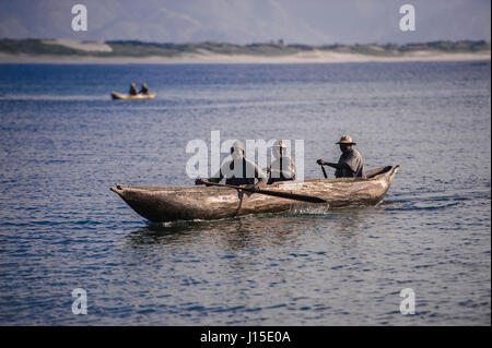 Fishermen in the sea near to Tolagnaro, also known as Fort Dauphin, southern Madagascar Stock Photo