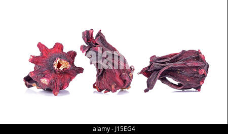 Dried roselle isolated on the white background. Stock Photo