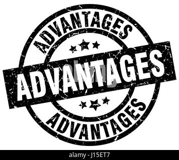 advantages round grunge black stamp Stock Vector