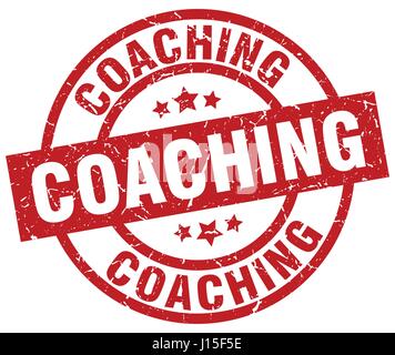 coaching round red grunge stamp Stock Vector