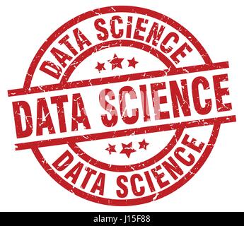data science round red grunge stamp Stock Vector
