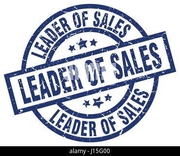 leader of sales blue round stamp Stock Vector Image & Art - Alamy
