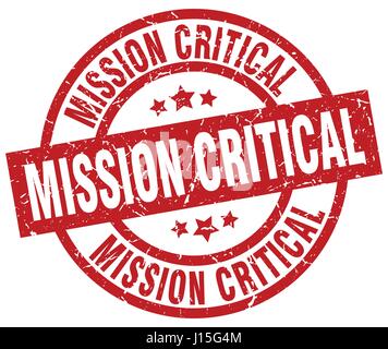 mission critical round red grunge stamp Stock Vector