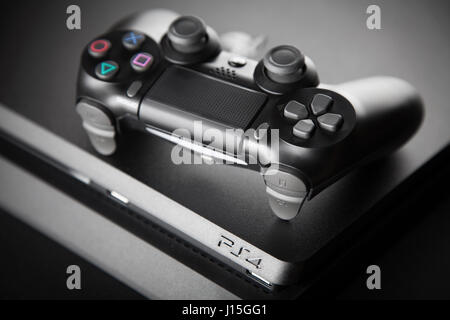 Playstation 4 gaming console Stock Photo