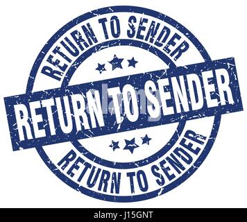 return to sender blue round grunge stamp Stock Vector