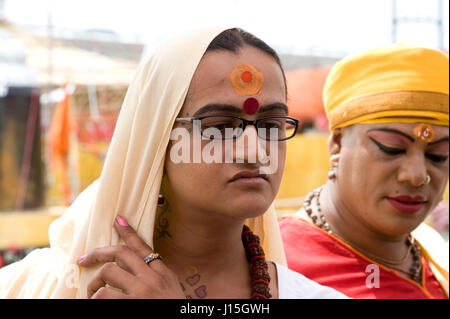 Transgender, kinnar akhara, kumbh mela, madhya pradesh, india, asia Stock Photo