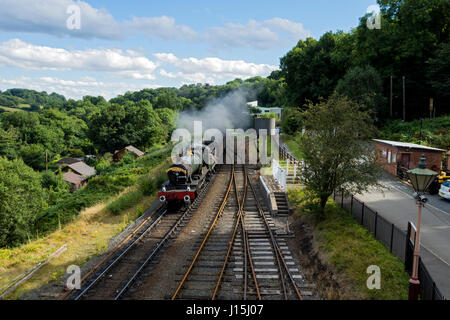 GWR 7800 Class 'Erlestoke Manor' steam locomotive (No. 7812, built 1939), on the Severn Valley Railway at Highley, Shropshire, England, UK Stock Photo