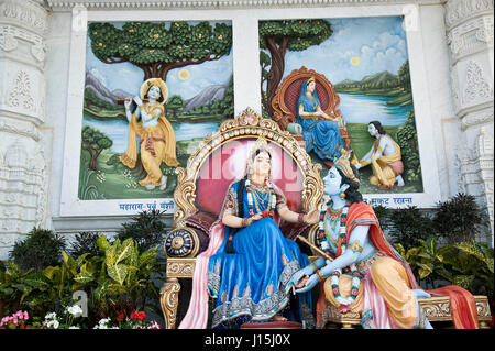 Radha krishna statue in prem temple, uttar pradesh, india, asia Stock Photo