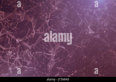 Abstract polygonal space low poly dark background with connecting dots and lines. Stock Photo
