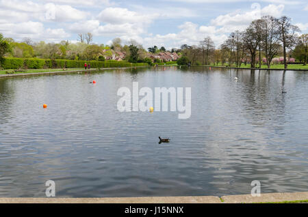 The boating pool at Bournville in Birmingham Stock Photo