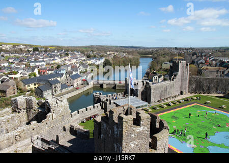 Pembroke Castle, Pembroke, Wales, Pembrokeshire, UK Stock Photo