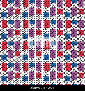 The seamless pattern with infinity signs on a multi-colored background Stock Vector