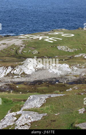 Malin Head in County Donegal, the northernmost point of Ireland Stock Photo