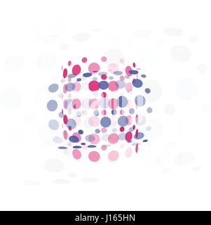 Isolated abstract colorful unusual shape logo of bubbles, dotted logotype on black background vector illustration Stock Vector
