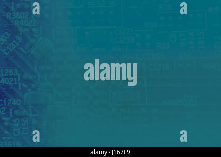 Abstract electrical circuits pcb concept in blue colors. Digital Bitcoin Stock Photo