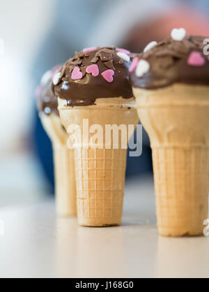 Home made chocolate ice creams with sprinkles indoor Stock Photo