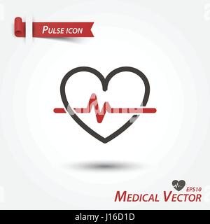 Pulse icon . Medical vector . Stock Vector