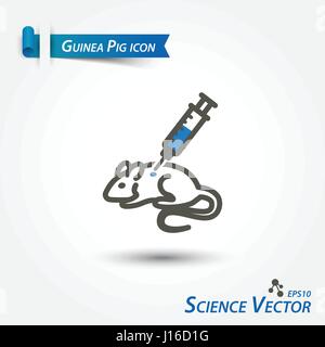 Guinea pig ( Laboratory animals) icon . Scientific vector . Stock Vector