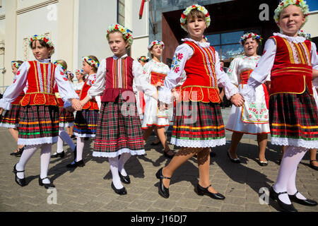 Belarusian people celebrate the City day of Minsk on central square of the city on 13 of September 2014, Republic of Belarus Stock Photo